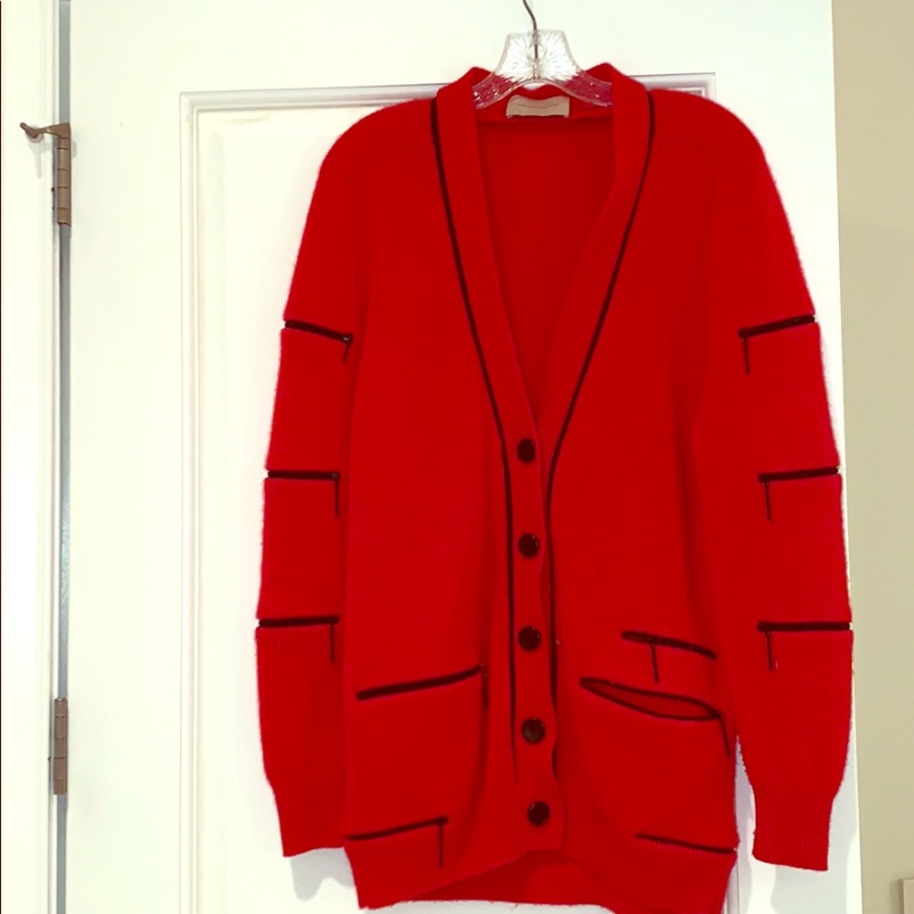 Cashmere red cardigan